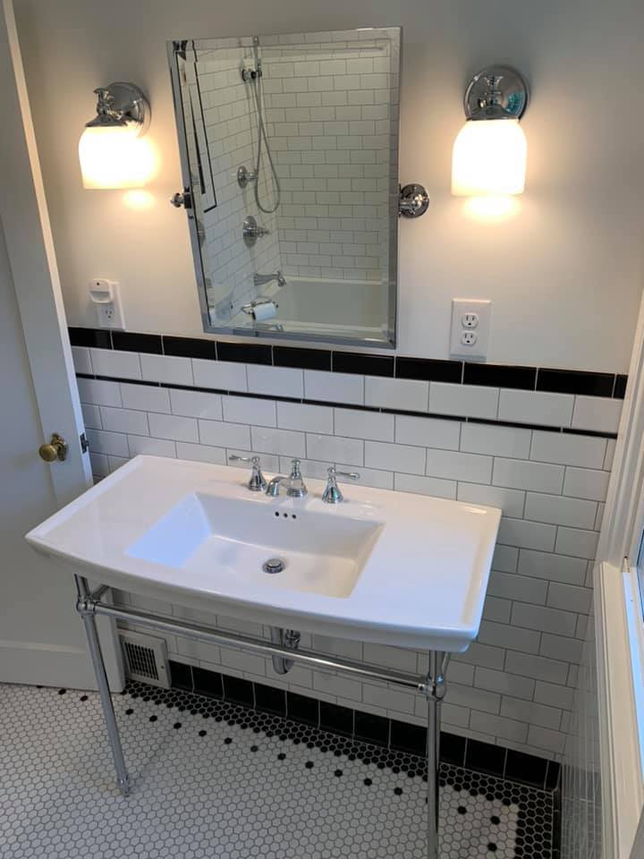Retro Feel Subway Tile Bathroom Update