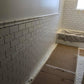 Small Simple Bathroom update With Classic Curved & Modern Subway Tile Mash-Up