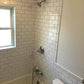 Small Simple Bathroom update With Classic Curved & Modern Subway Tile Mash-Up