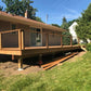 Natural Wood Low-Level Composite Deck W/ Railing