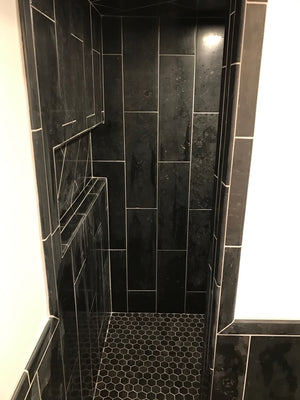 Beautiful Custom Pattern Tile Inlay Shower Update