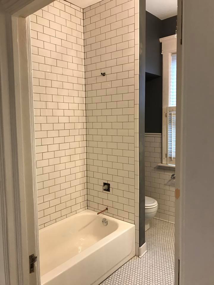 Bathroom Update W/ Curved Tile Half Wall
