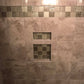 Funky Style, Nice Tile Belt Inlay Bathroom Update