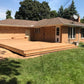 Seamlessly Integrated Natural Wood Deck W/Bench Seating