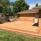 Seamlessly Integrated Natural Wood Deck W/Bench Seating