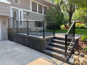 Updated Front Entrance Patio Stamped Concrete