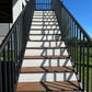 Brown Mid-Level Composite Decking W Stairs And Gate