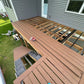 Brown Mid-Level Composite Decking W Stairs And Gate