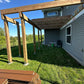 Brown Mid-Level Composite Decking W Stairs And Gate
