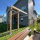 Brown Mid-Level Composite Decking W Stairs And Gate