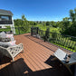 Brown Mid-Level Composite Decking W Stairs And Gate