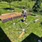 Brown Mid-Level Composite Decking W Stairs And Gate