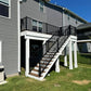 Brown Mid-Level Composite Decking W Stairs And Gate