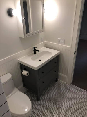 Modern Feel Subway Tile Bathroom Update