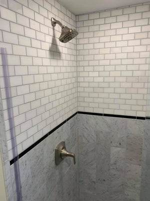 Beautiful Custom Pattern Tile Inlay Bathroom Update