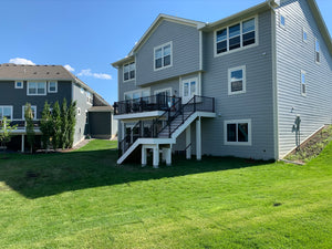 White & Brown Mid-Level Composite Decking W/ Stairs