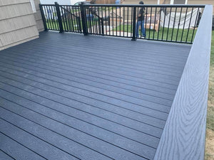 Grey & Black Low-Level Composite Decking W/ Stairs