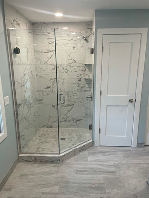 Updated Bathroom - Marble Appearance Shower Tile