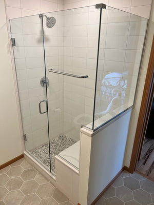 Updated Bathroom - Glass Door & Bench Seat W/ Shower Niche