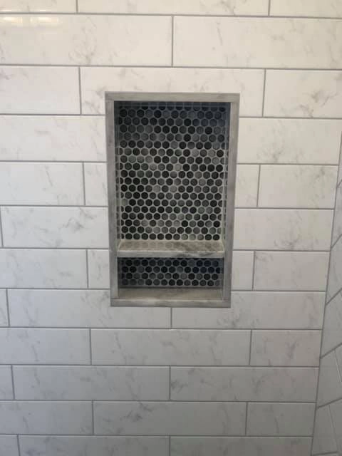 Bathroom Update With Clean Modern Feel Herring Bone3