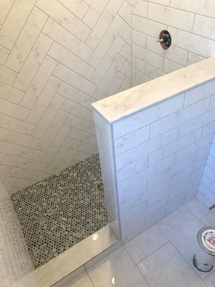 Bathroom Update With Clean Modern Feel Herring Bone5