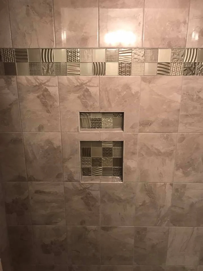 Funky Style, Nice Tile Belt Inlay Bathroom Update3