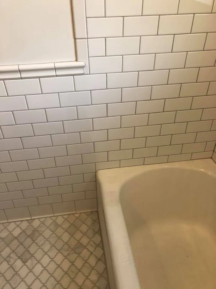 MEtro remodling Small Simple Bathroom update With Classic Curved & Modern Subway Tile Mash-Up7