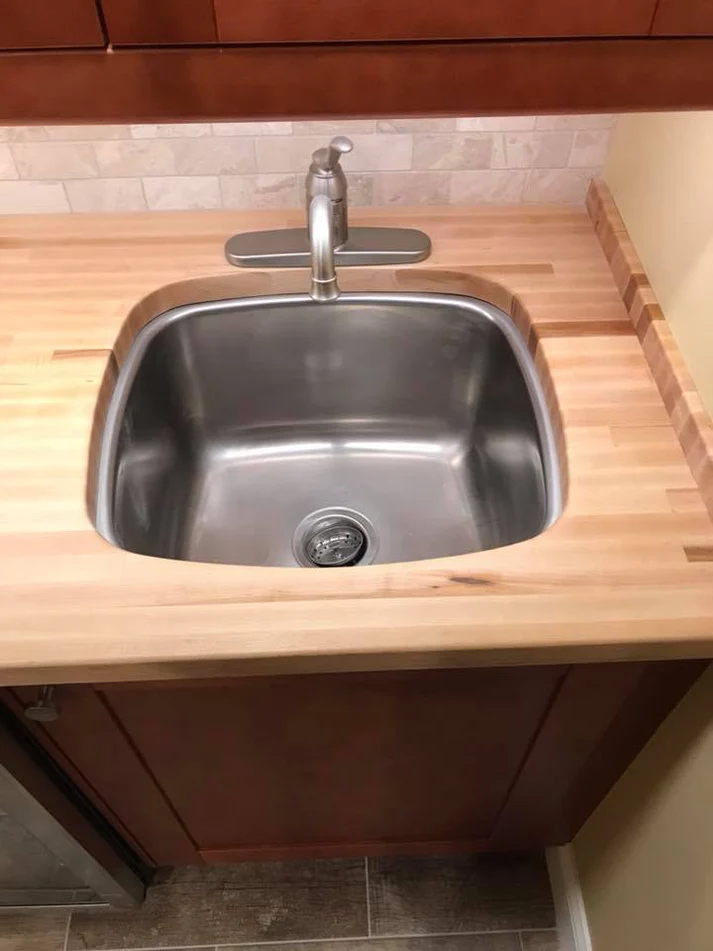 Metro Remodeling Basement Update With Custom Butcher Block Wet Bar & Bathroom2