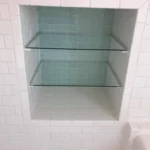 Metro Remodeling Bathroom Update Glass Tiled Storage Shelves1