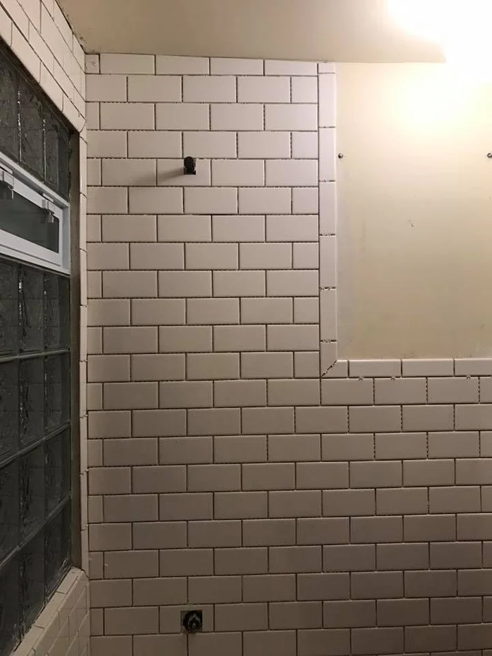 Metro Remodeling Bathroom Update Glass Tiled Storage Shelves14