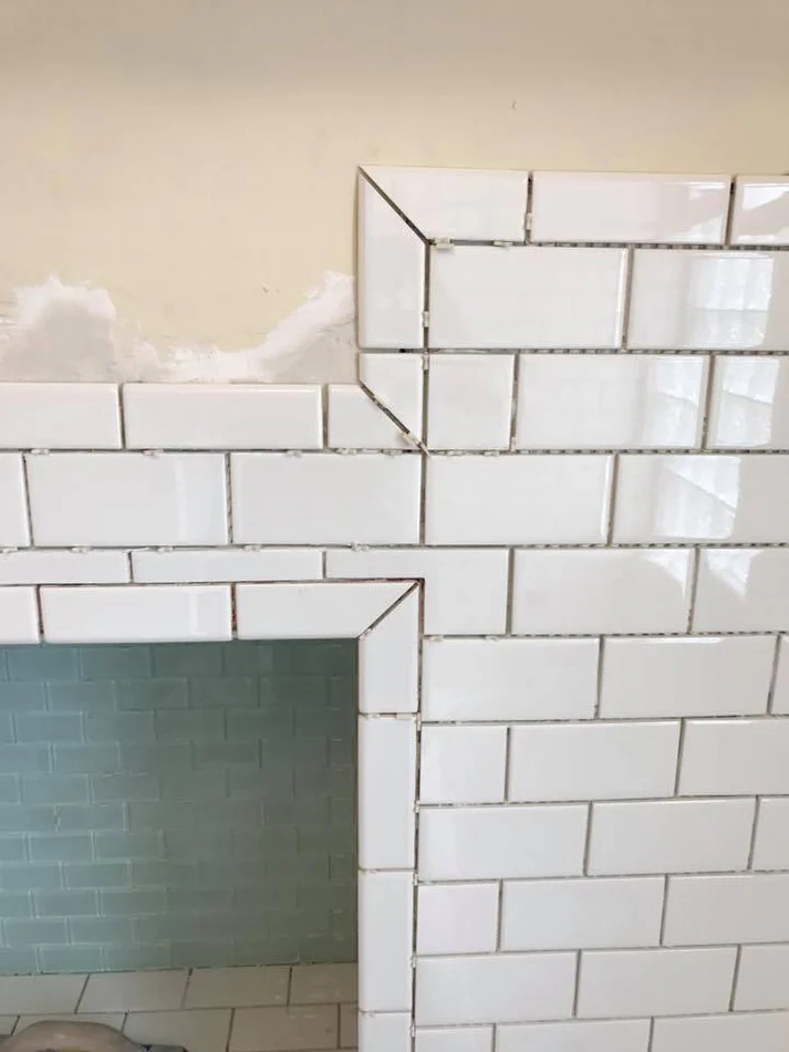 Metro Remodeling Bathroom Update Glass Tiled Storage Shelves4