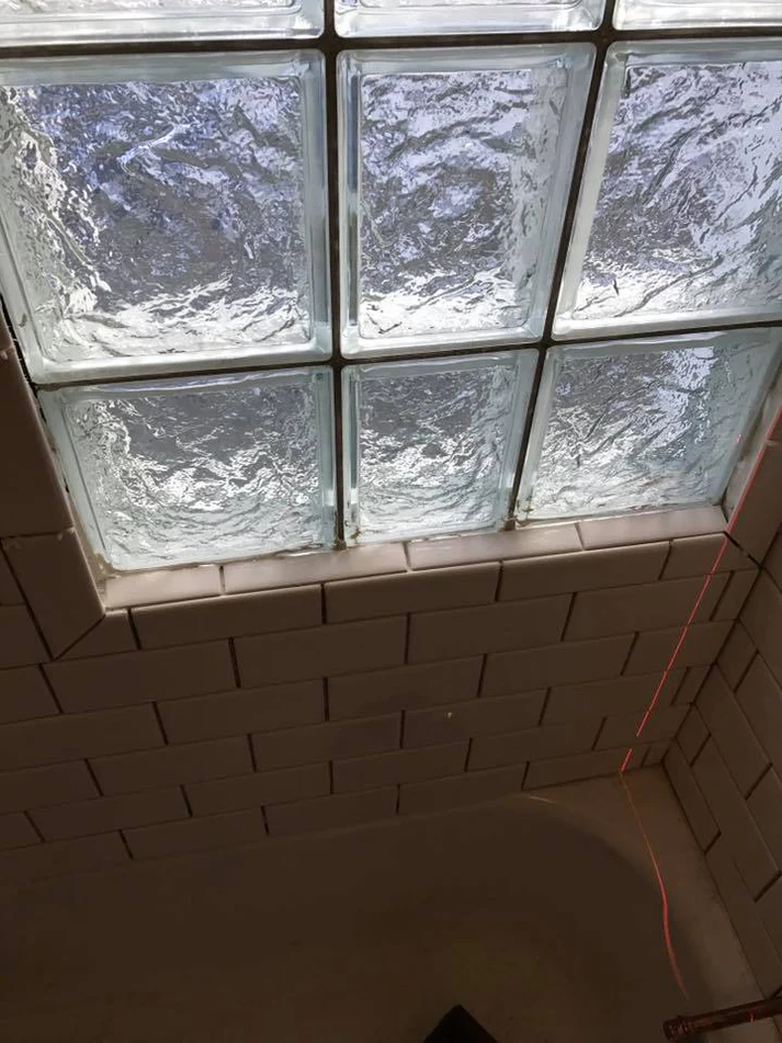Metro Remodeling Bathroom Update Glass Tiled Storage Shelves8
