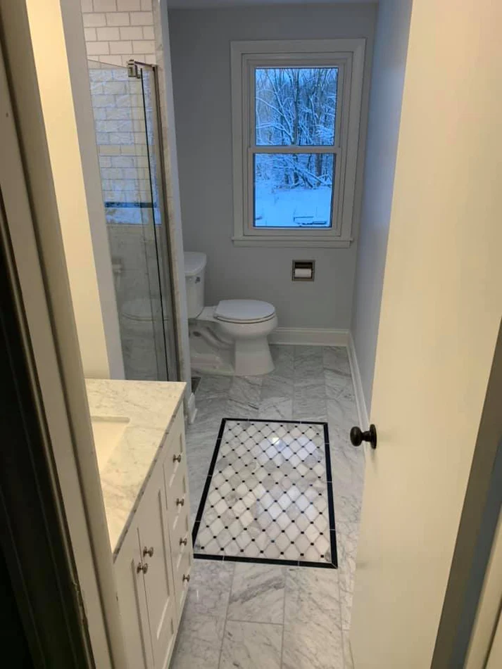 Metro Remodeling Bathroom Update With Beautiful Custom Pattern Tile Inlay3