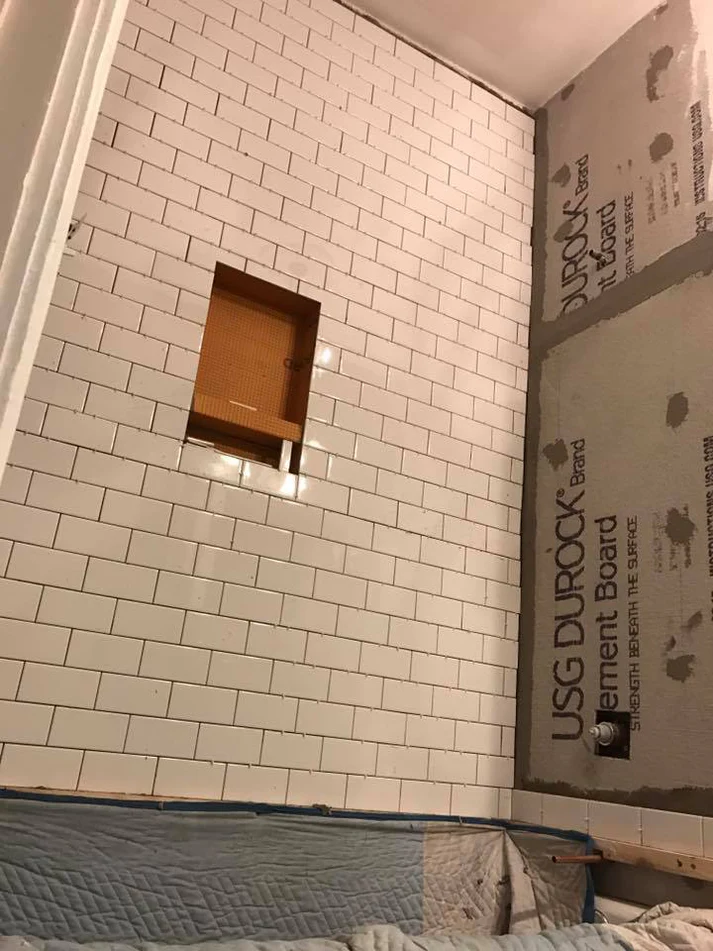 Metro Remodeling Bathroom Update With Curved Tile Half Wall5
