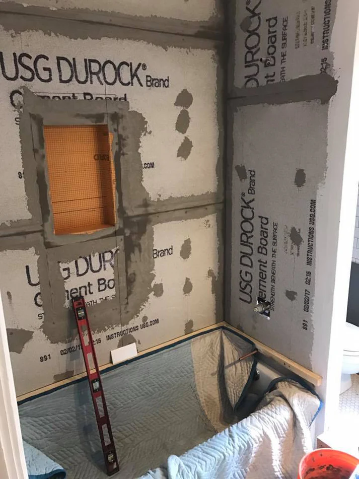 Metro Remodeling Bathroom Update With Curved Tile Half Wall8