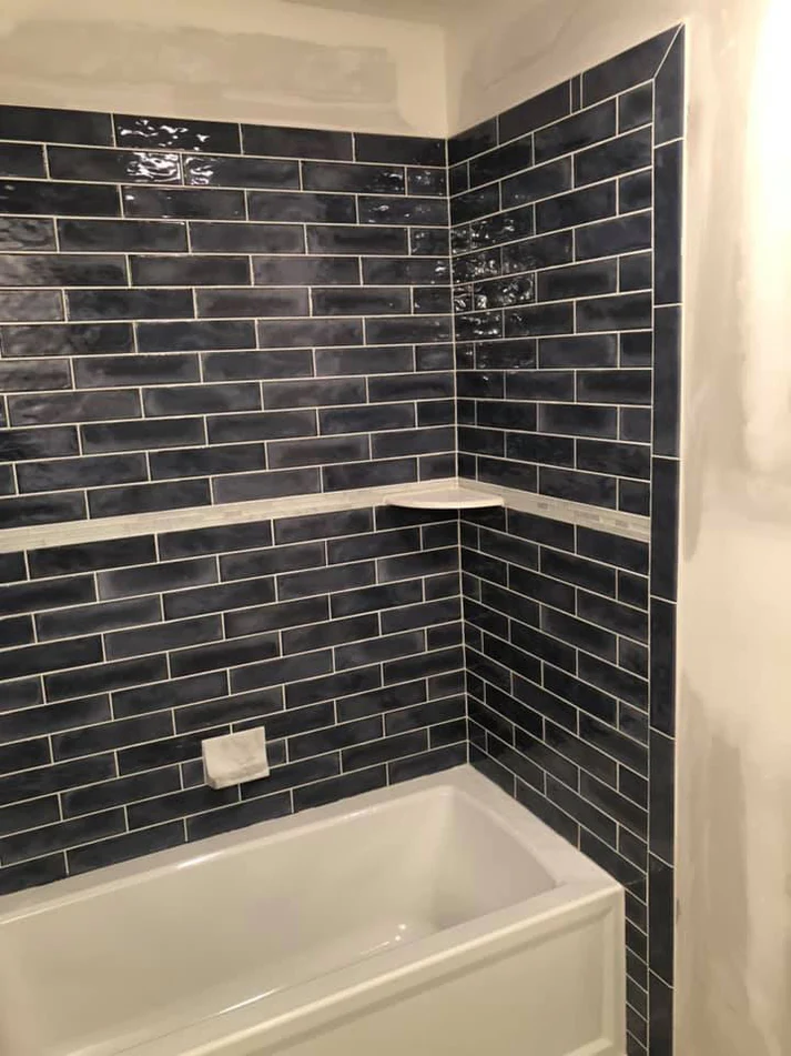 Metro Remodeling Black Subway Tiled Shower Update1