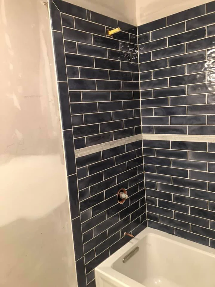 Metro Remodeling Black Subway Tiled Shower Update2