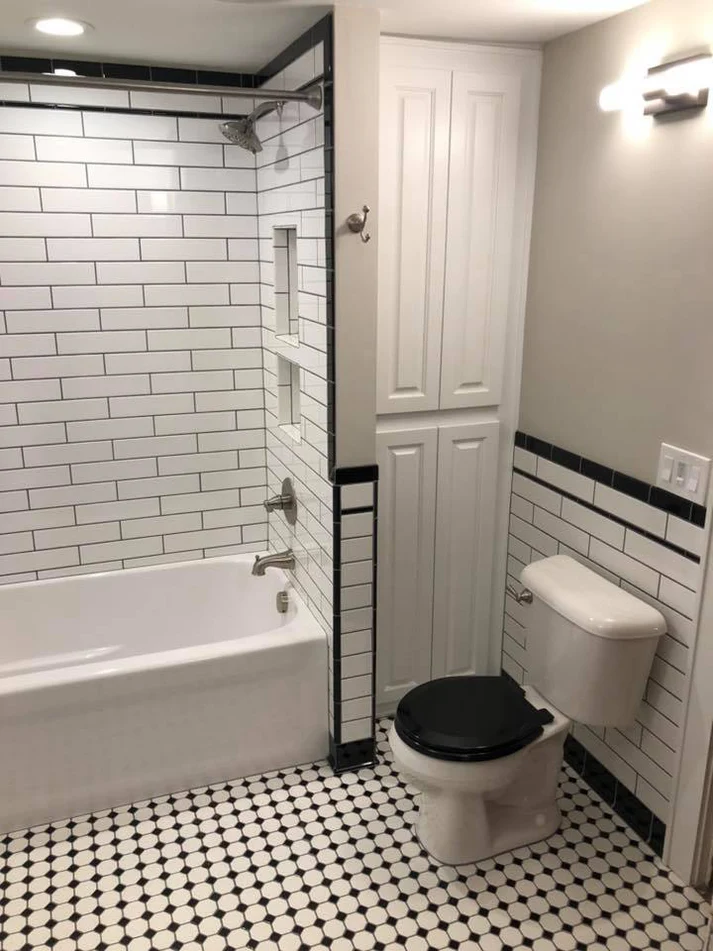 Metro Remodeling Black and White Themed Bathroom Update8