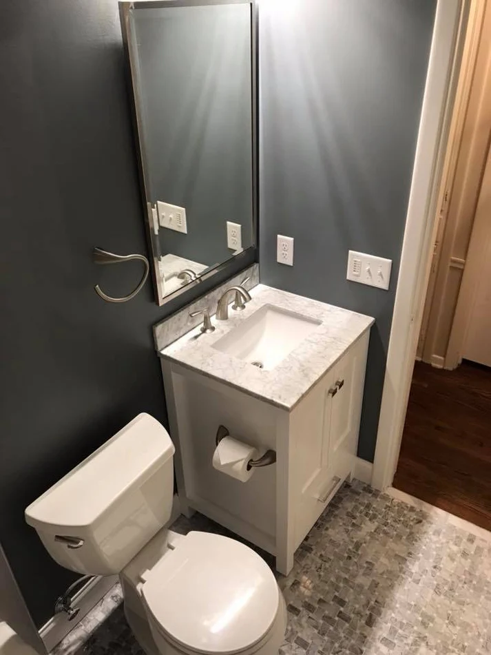 Metro Remodeling Custom Pattern Diagonal Mosaic Tile Inlay Shower & Tub Combo3