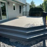 Metro Remodeling Grey & Black Low-Level Composite Decking with Triple Step Stairs1