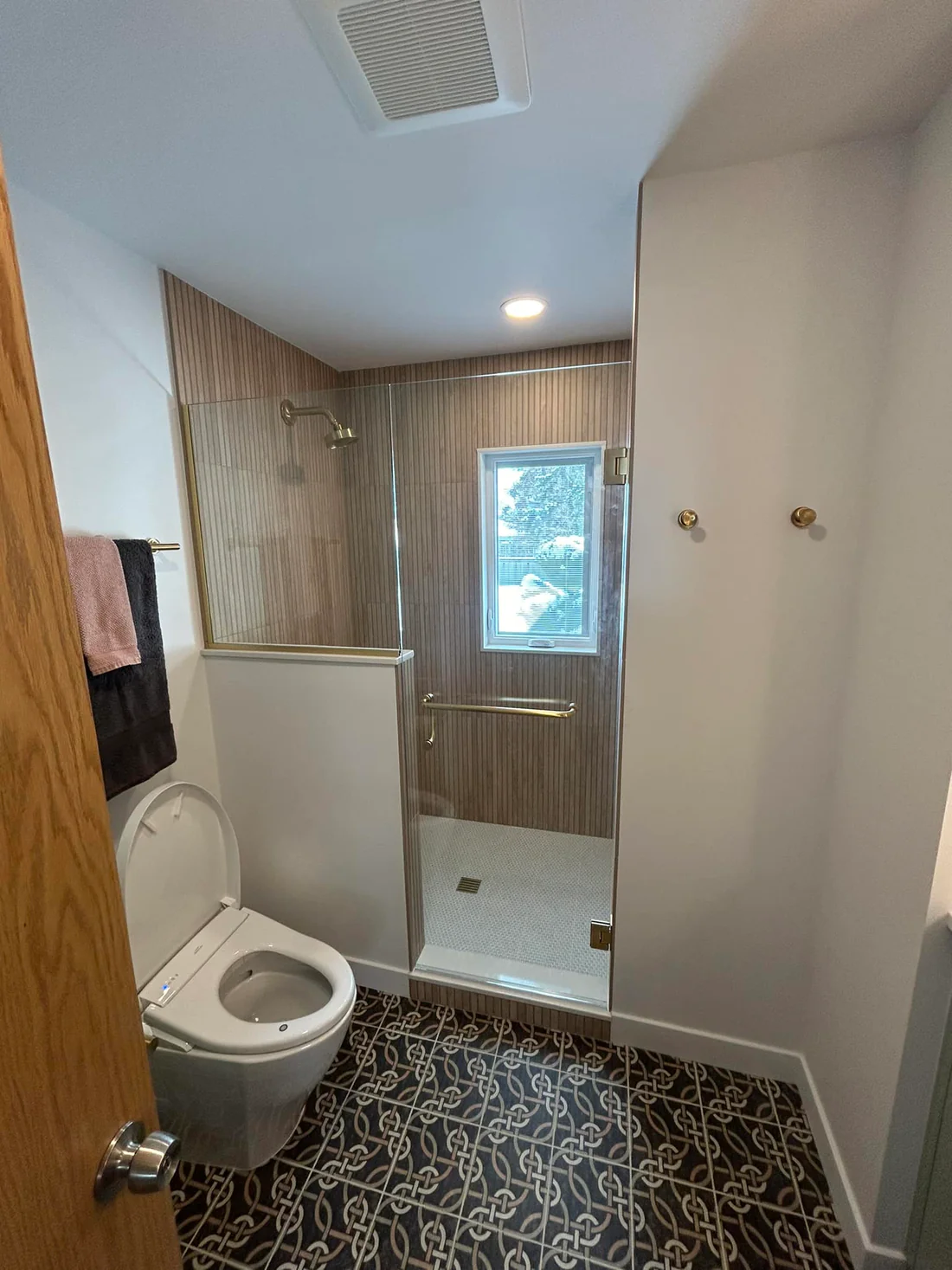 Metro Remodeling Modern Bathroom With Wood Walled Shower8