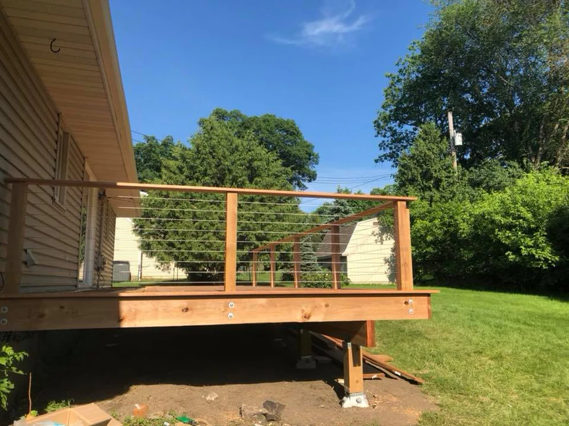 Metro Remodeling Natural Wood Low-Level Composite Deck W: Railing11