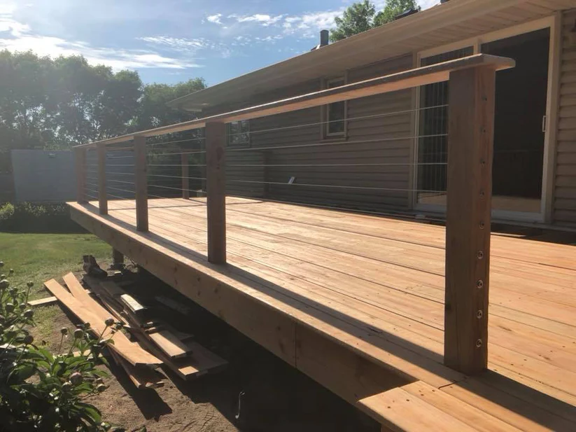 Metro Remodeling Natural Wood Low-Level Composite Deck W: Railing13
