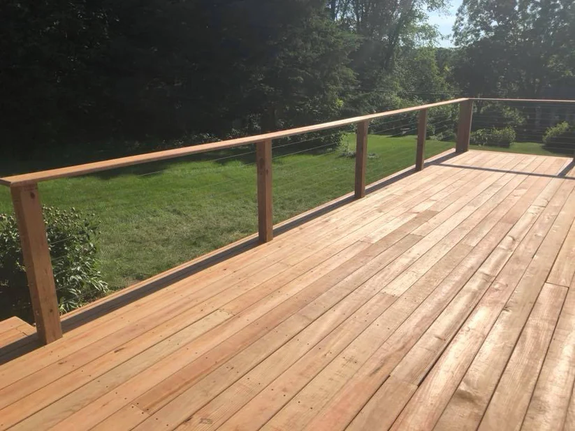 Metro Remodeling Natural Wood Low-Level Composite Deck W: Railing15