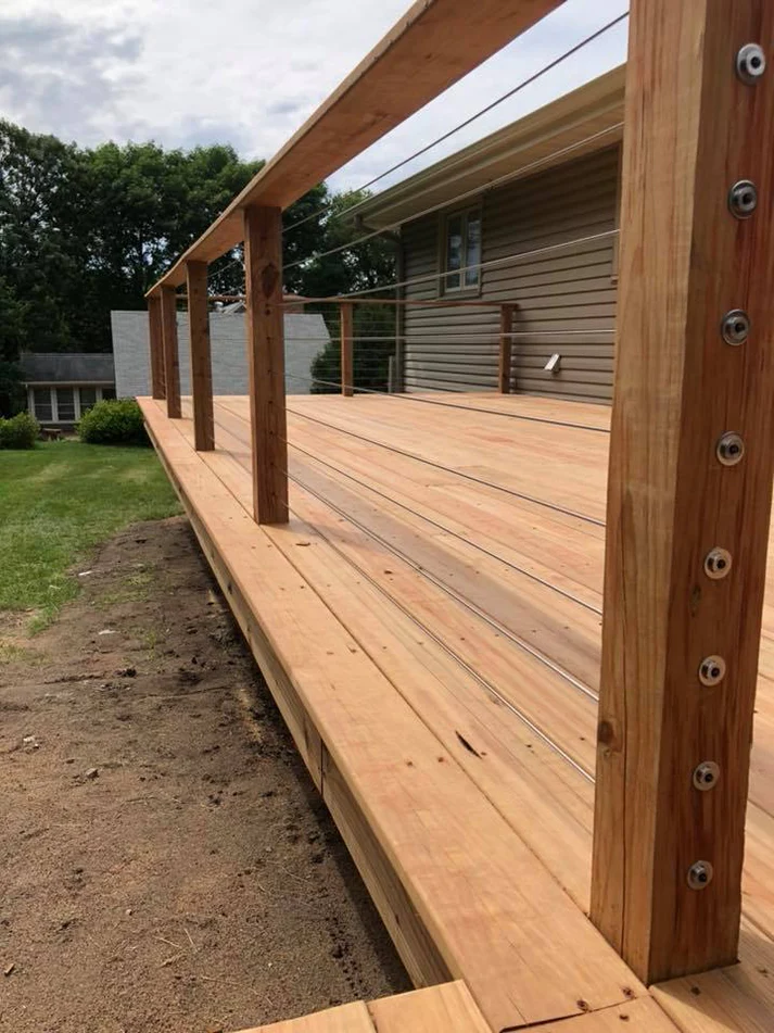 Metro Remodeling Natural Wood Low-Level Composite Deck W: Railing17