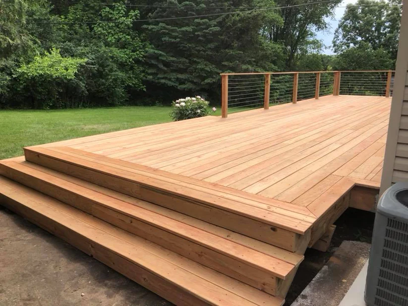 Metro Remodeling Natural Wood Low-Level Composite Deck W: Railing18
