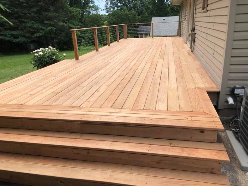 Metro Remodeling Natural Wood Low-Level Composite Deck W: Railing19