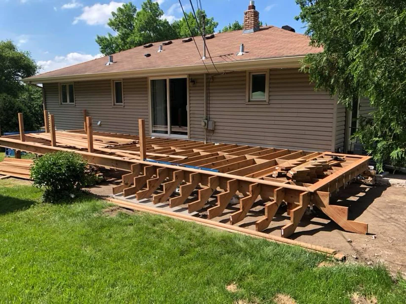 Metro Remodeling Natural Wood Low-Level Composite Deck W: Railing3