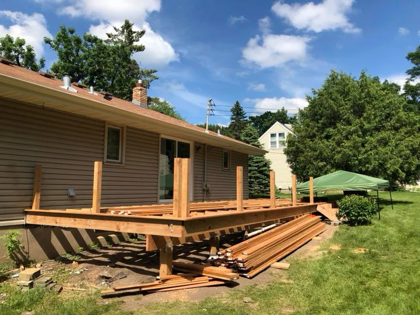Metro Remodeling Natural Wood Low-Level Composite Deck W: Railing4