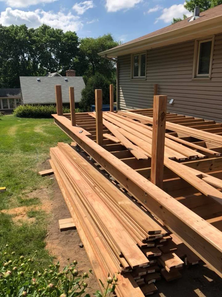 Metro Remodeling Natural Wood Low-Level Composite Deck W: Railing6